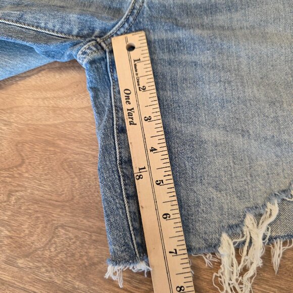 DAZE DENIM 1999 Shorts Slouch 90S Short Jean High Rise Distressed Shorts Blue 26 - Picture 15 of 16